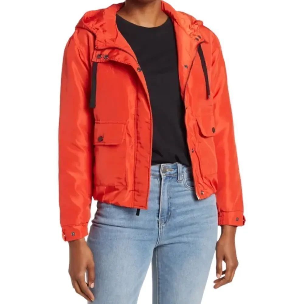 French Connection Flight Jacket in the Size Large in Orange Color